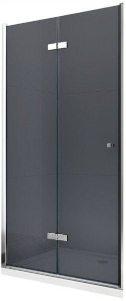 MEXEN Lima skládací sprchové dveře 120 cm, grafit, chrom se stěnovým profilem 856-120-000-01-40