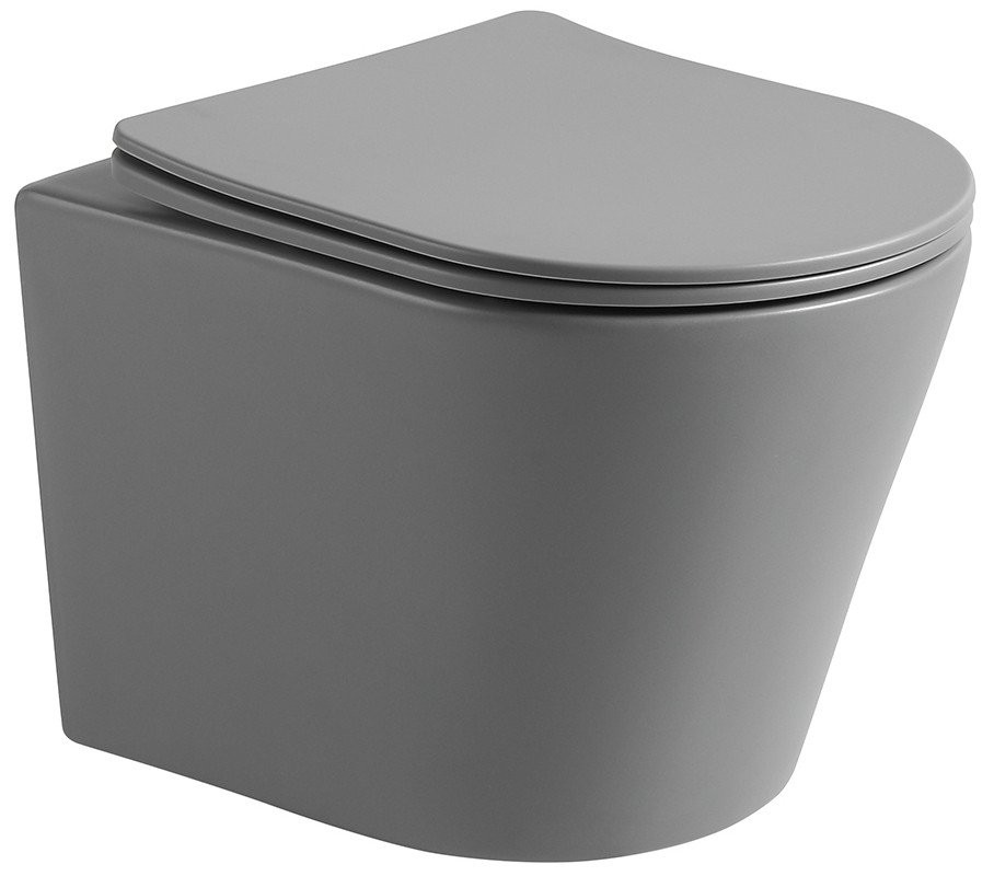 Levně MEXEN Rico Závěsná WC mísa včetně sedátka s slow-slim, duroplast, světle šedá mat 30724061