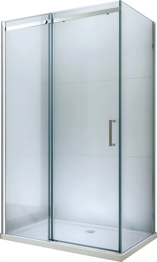 MEXEN/S Omega obdélníkový sprchový kout 130x90 cm, transparent, chrom + vanička 825-130-090-01-00-4010