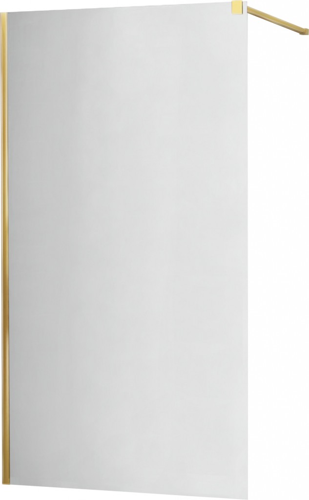 MEXEN/S KIOTO Sprchová zástěna WALK-IN 70x200 cm 8 mm, zlatá, zrcadlové sklo 800-070-101-50-50