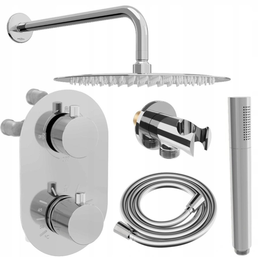 Levně MEXEN/S Kai DR70 podomítkový sprchový SET + slim sprcha 25, chrom 77602DR7025-00