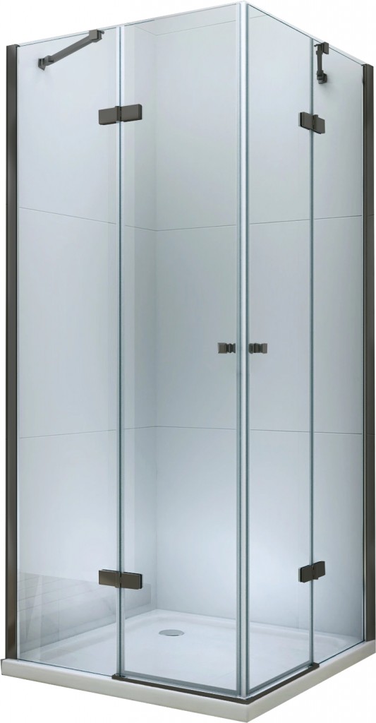 MEXEN/S ROMA sprchový kout 90x80 cm, transparent, černá 854-090-080-70-00-02