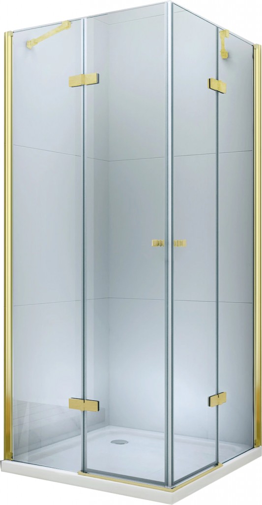 MEXEN/S ROMA sprchový kout 90x90 cm, transparent, zlato 854-090-080-50-00-02