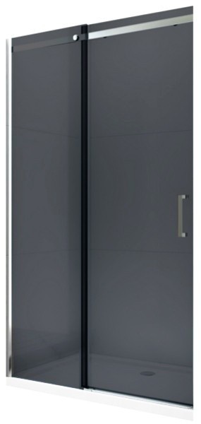 MEXEN OMEGA posuvné dveře 140x190 cm 8 mm chrom, grey se sadou pro niku 825-140-000-01-40