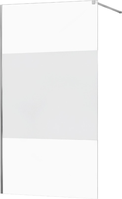 MEXEN/S KIOTO Sprchová zástěna WALK-IN 130x200 cm 8 mm, chrom, Transparent/matné sklo 800-130-101-01-35