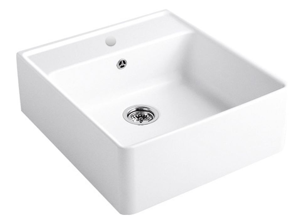 VILLEROY & BOCH Keramický dřez Single-bowl sink White alpin modulový   595 x 630 x 220 bez excentru 632061R1HL2