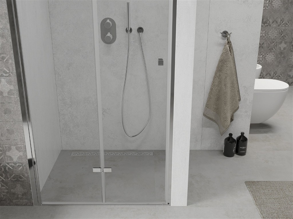 MEXEN - Lima sprchové dveře zalamovací 90 cm, transparent, chrom se stěnovým profilem (856-090-000-01-00)