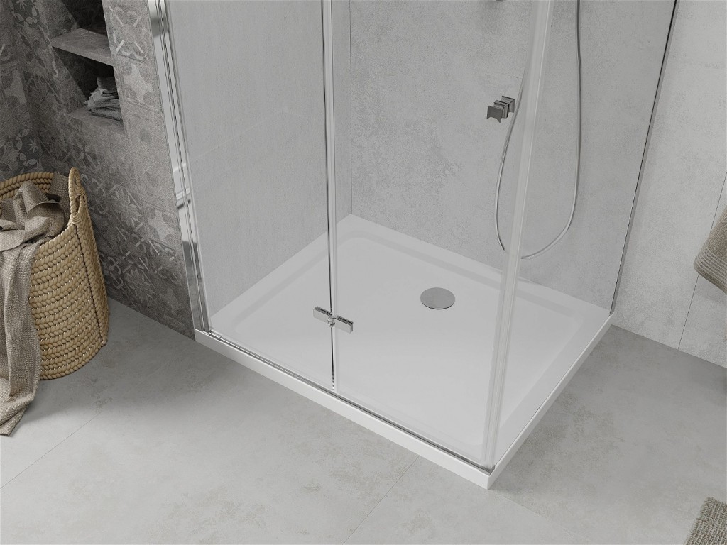 MEXEN/S - Lima kabina prysznicowa składana 70 x 100 cm, transparent, chrom + brodzik Flat