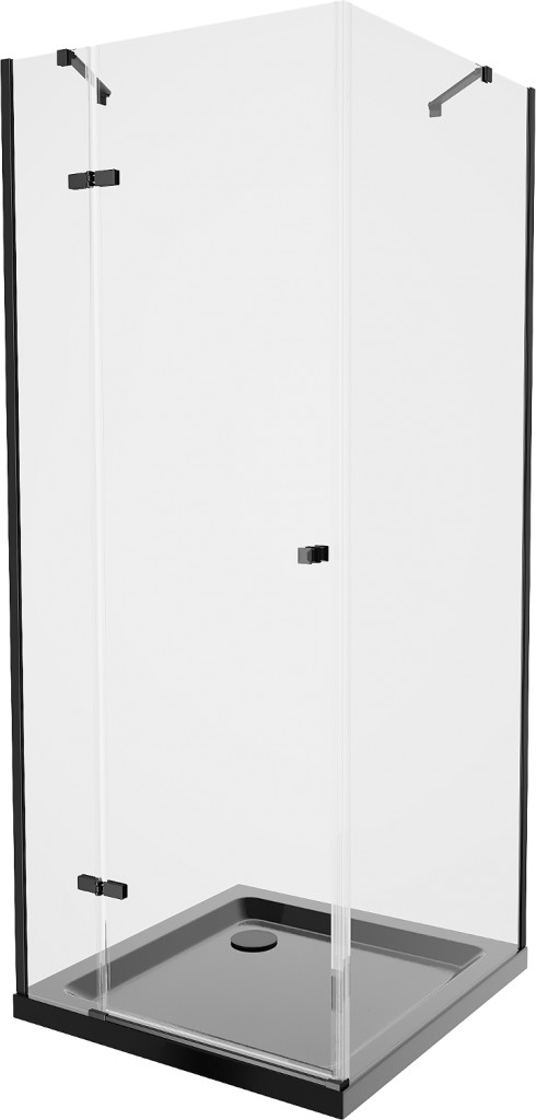 MEXEN/S Roma sprchový kout 90x90 cm, transparent, černá + černá vanička se sifonem 854-090-090-70-00-4070B