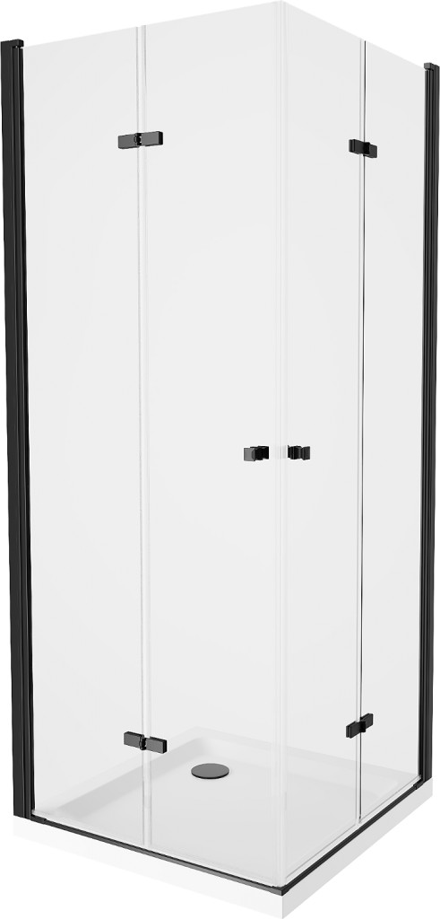 MEXEN/S Lima Duo sprchový kout 70x70 cm, transparent, černá +vanička se sifonem 856-070-070-70-02-4010B