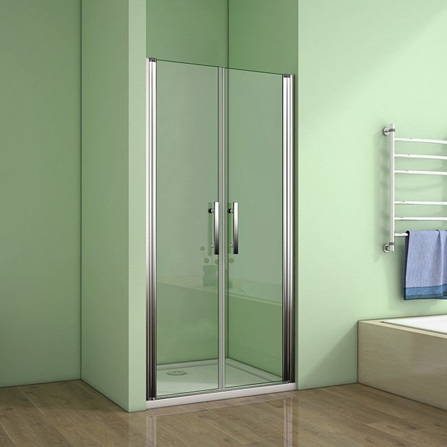 H K Sprchové dveře MELODY D2 90 dvoukřídlé 86-90 x 195 cm, čiré sklo SE- MELODYD290-306