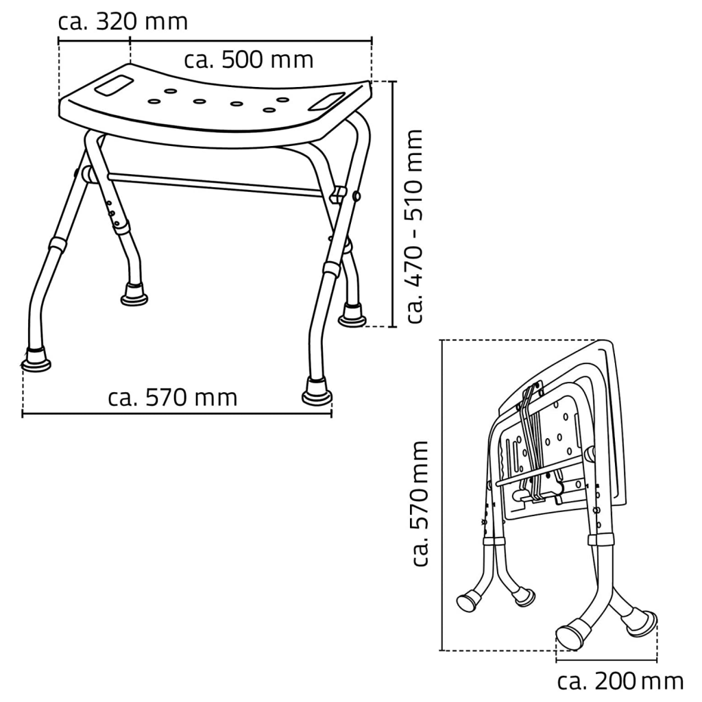 RIDDER - HANDICAP stolička skládací, bílá (A0050301)