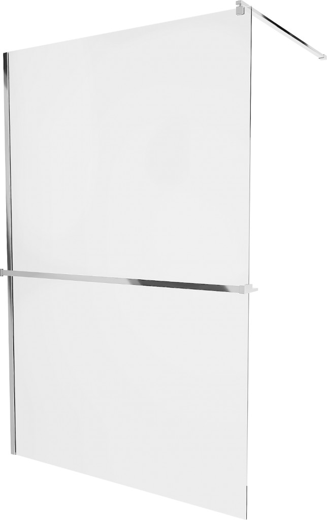 MEXEN/S KIOTO Sprchová zástěna WALK-IN s poličkou a držákem ručníků 120 x 200 cm, transparent 8 mm, chrom 800-120-121-01-00