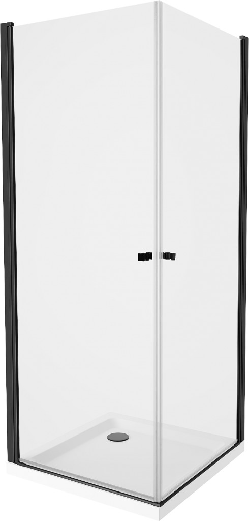 MEXEN/S PRETORIA duo sprchový kout 70 x 70 cm, transparent, černý + vanička včetně sifonu 852-070-070-70-02-4010B