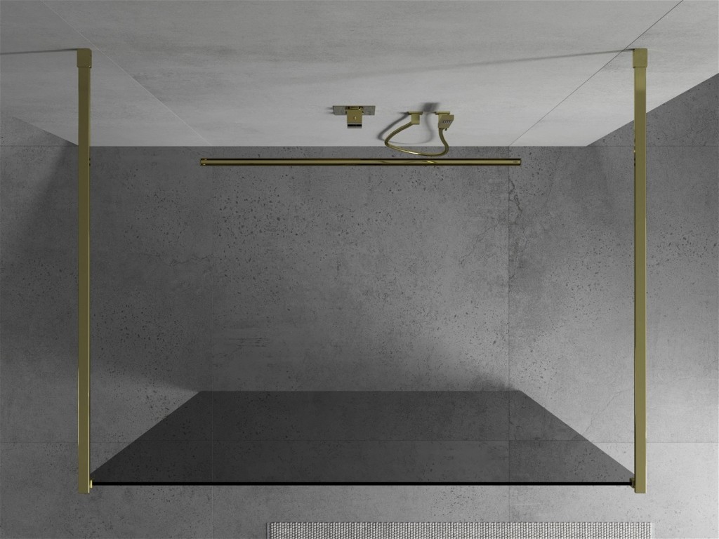 MEXEN/S - KIOTO samostatně stojící sprchová zástěna 100 x 200 cm, grafit, zlatá (800-100-002-50-40)