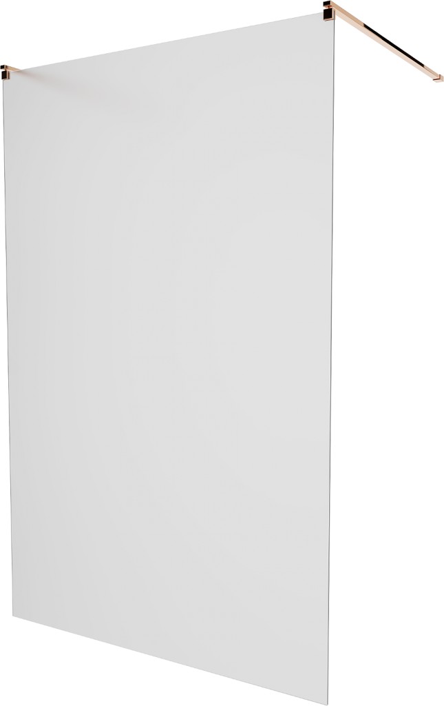 MEXEN/S KIOTO samostatně stojící sprchová zástěna 100 x 200, matné sklo 8 mm, růžové zlato 800-100-002-60-30