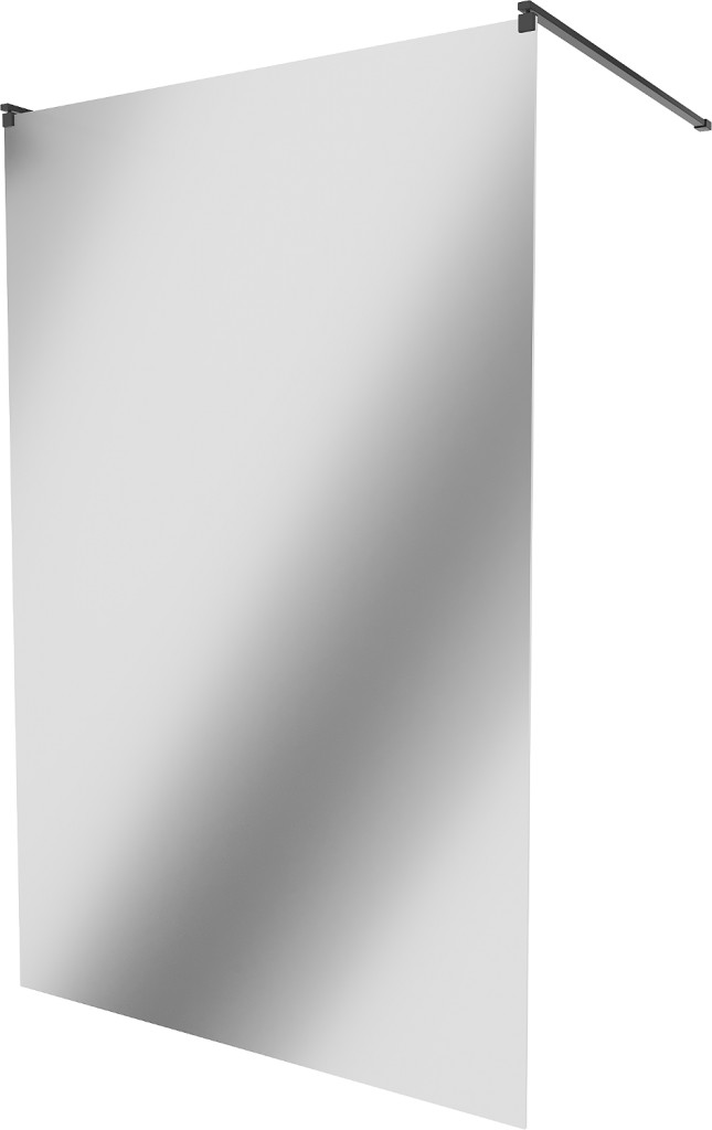 MEXEN/S KIOTO samostatně stojící sprchová zástěna 120 x 200 cm, zrcadlové, černá 800-120-002-70-50