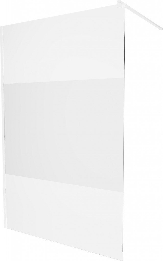MEXEN/S KIOTO Sprchová zástěna WALK-IN 90 x 200 cm, transparent/dekor 8 mm, bílá 800-090-101-20-35