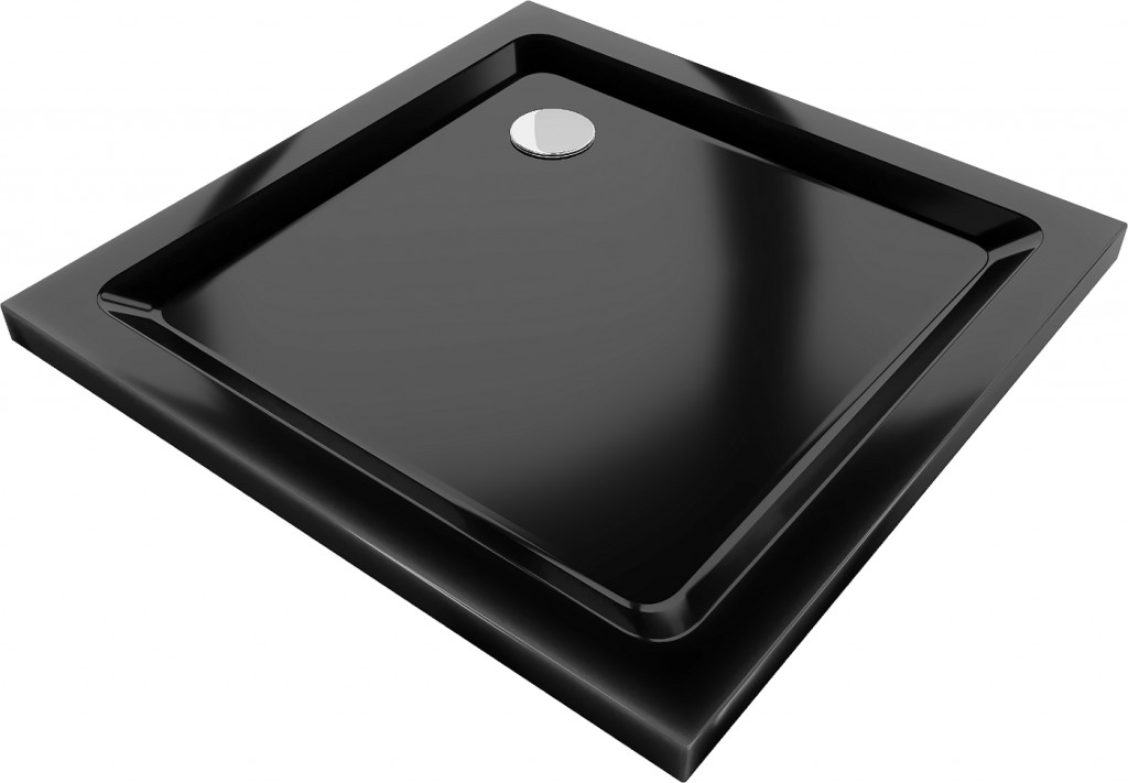 MEXEN Flat sprchová vanička čtvercová slim 70 x 70 cm, černá 40707070
