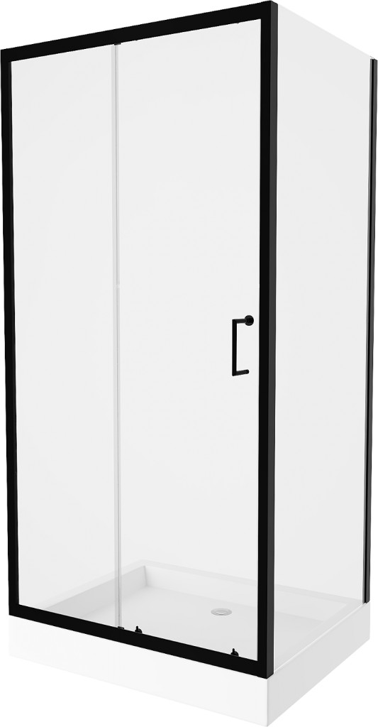 MEXEN/S Apia Sprchový kout 120x90 cm, transparent, černá + vanička Rio 840-120-090-70-00-4510