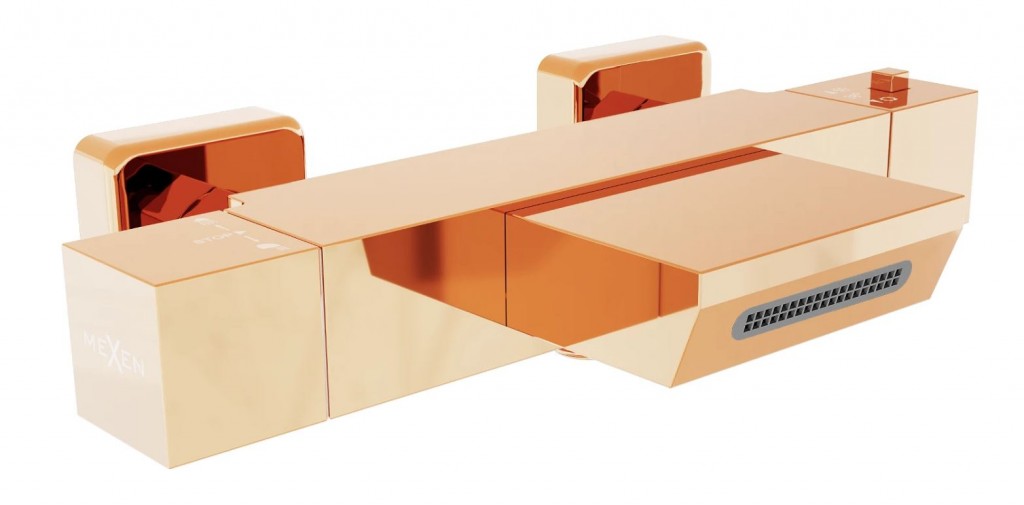 Levně MEXEN Termostatická vanová baterie Cube, růžové zlato 77360-60