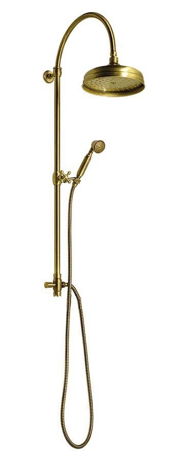 SAPHO ANTEA sprchový sloup k napojení na baterii, hlavová, ruční sprcha, teleskopický,  bronz SET036