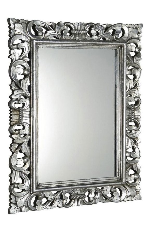 SAPHO SCULE zrcadlo ve vyřezávaném rámu 70x100cm, stříbrná IN156