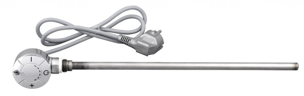 Levně AQUALINE Elektrická topná tyč s termostatem, rovný kabel, 500 W, chrom LT67445