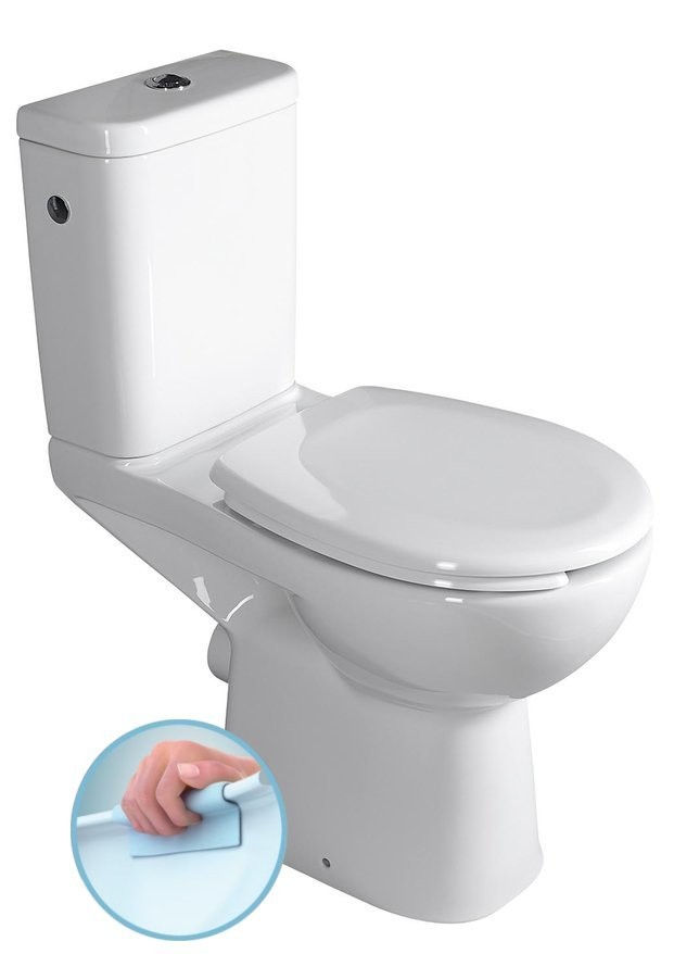 SAPHO HANDICAP WC kombi zvýšený sedák, Rimless, zadní odpad, bílá K11-0221