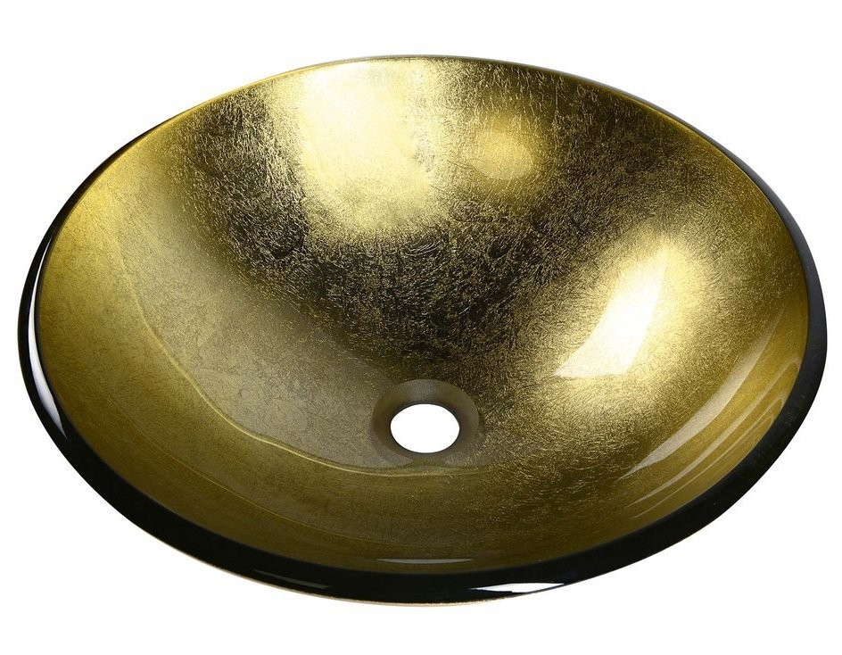 SAPHO SHAY skleněné umyvadlo na desku Ø 42 cm, zlatá 2501-22