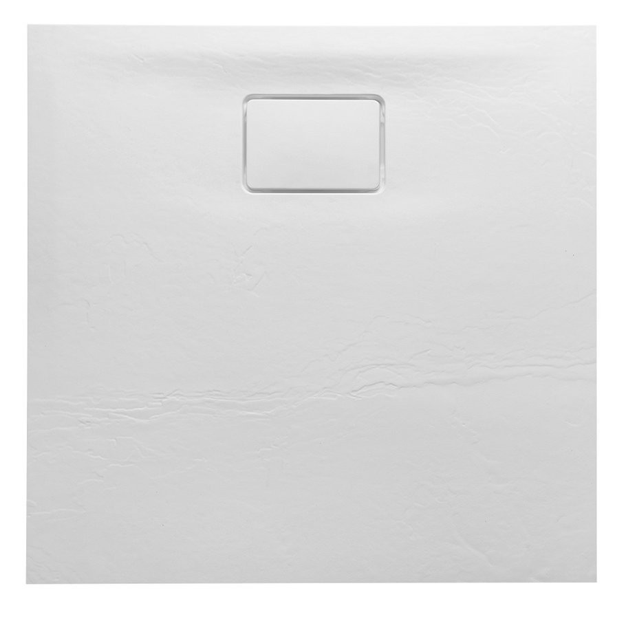 SAPHO ACORA vanička z litého mramoru, čtverec 80x80x2,7cm, bílá, dekor kámen AC001