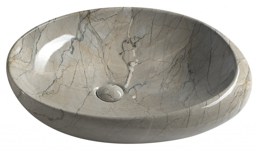 SAPHO DALMA keramické umyvadlo na desku, 68x44 cm, grigio MM313