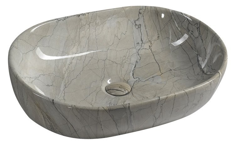 SAPHO DALMA keramické umyvadlo na desku, 59x42 cm, grigio MM413