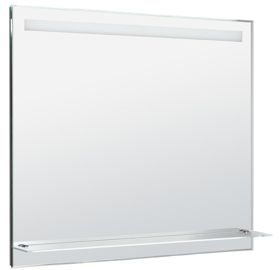 AQUALINE Zrcadlo s LED osvětlením a policí 100x80cm, kolíbkový vypínač ATH55