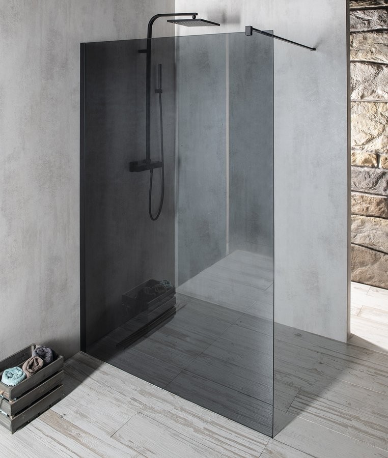 Levně GELCO VARIO BLACK jednodílná sprchová zástěna k instalaci ke stěně, kouřové sklo, 900 GX1390GX1014