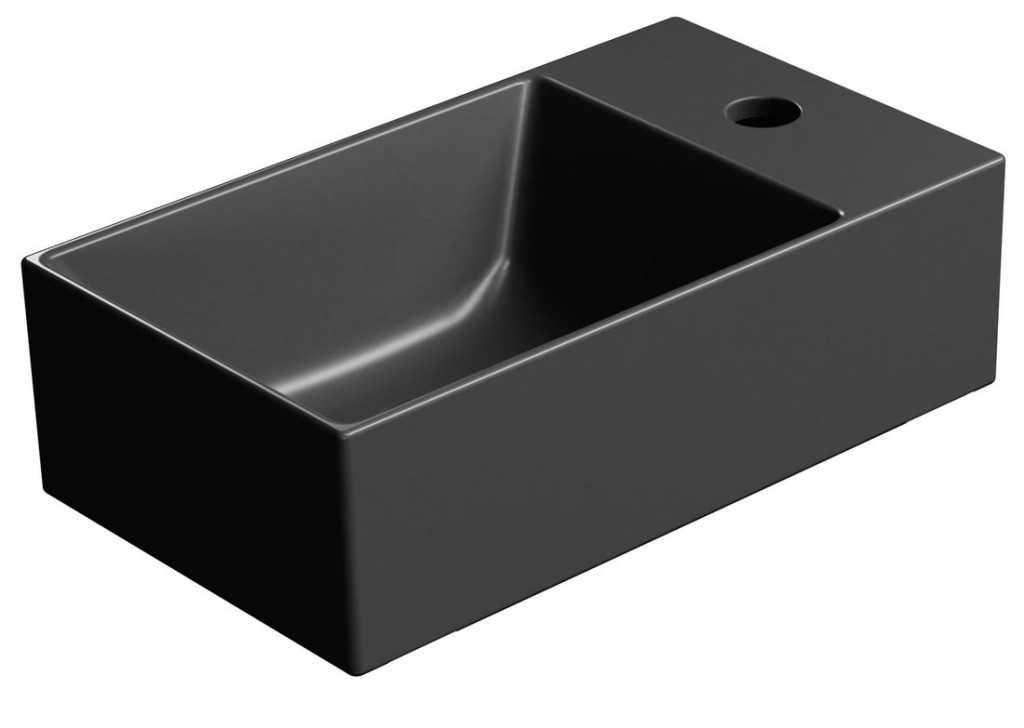 GSI KUBE X keramické umyvadlo 40x23cm, pravé/levé, černá mat 9484126