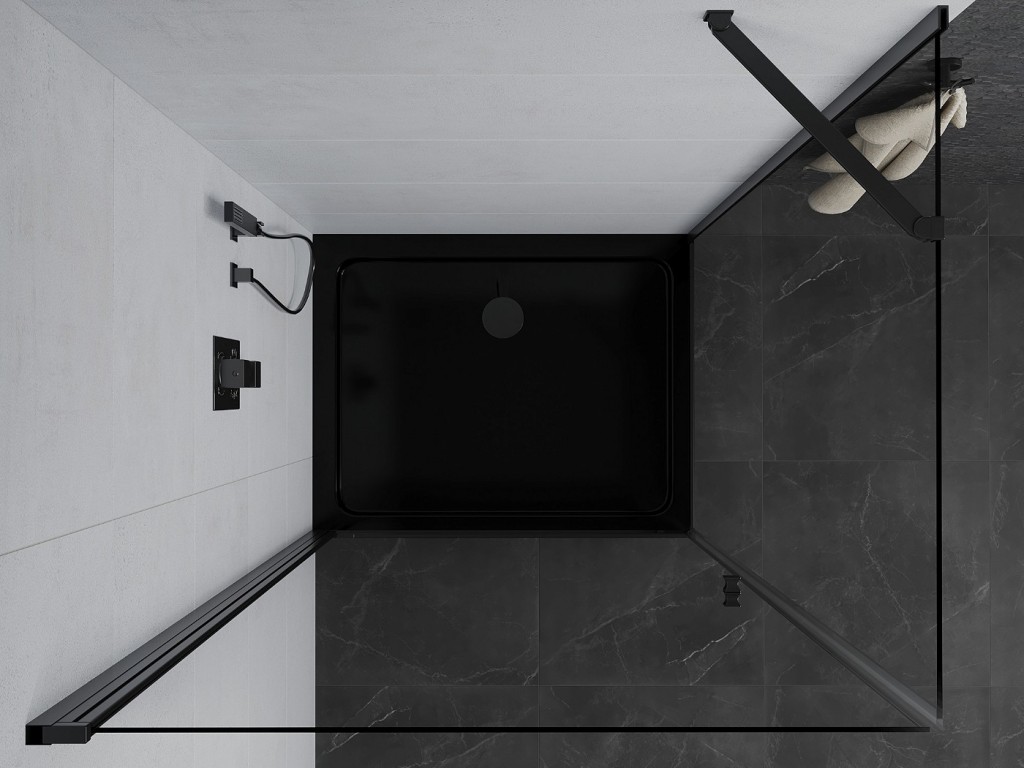 MEXEN/S - Pretoria sprchový kout 70x110 cm, transparent, černá + sprchová vanička včetně sifonu (852-070-110-70-00-4070B)