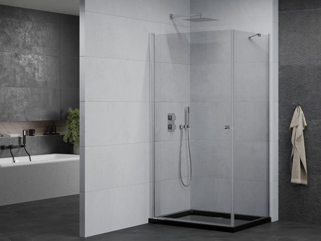 MEXEN/S - Pretoria sprchový kout 70x120 cm, transparent, chrom + sprchová vanička včetně sifonu (852-070-120-01-00-4070)