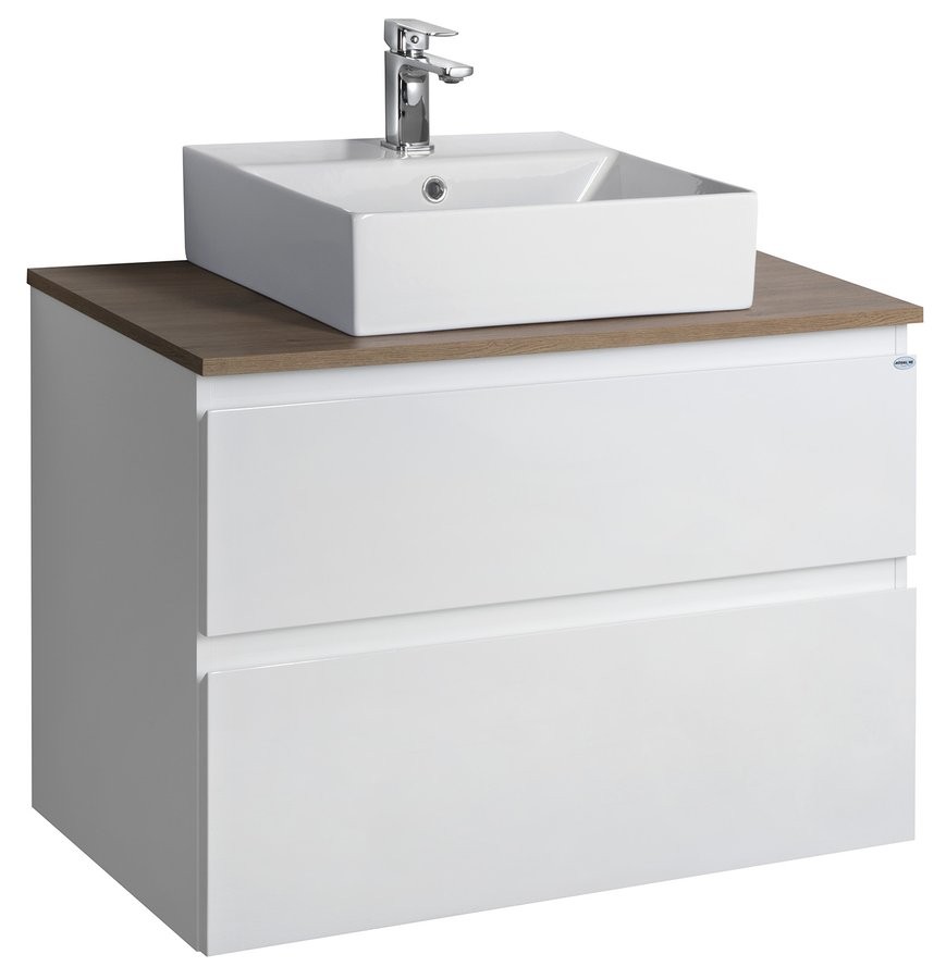 Levně AQUALINE ALTAIR sestava koupelnového nábytku, š. 87,1 cm, bílá/dub emporio AI290-01