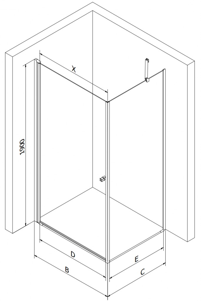 MEXEN/S - PRETORIA sprchový kout 90x70 cm, transparent, černá (852-090-070-70-00)