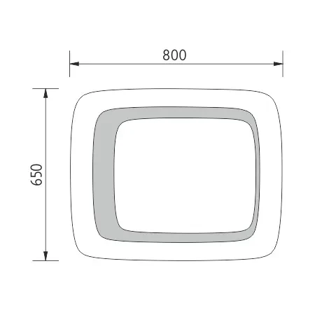 Nimco zrcadlo LED  650 x 800 Model 7000 hliníkový rám ZP 7001 (ZP 7001)