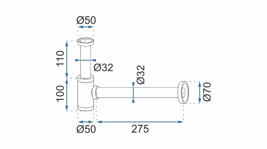 REA - Umyvadlový sifon s výpustí click-clack chrom (REA-A5693)