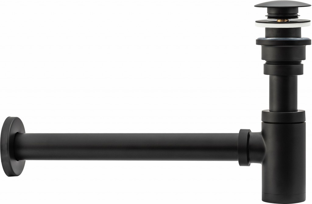 REA - Umyvadlový sifon s výpustí click-clack černý s proužkem (REA-A8536)