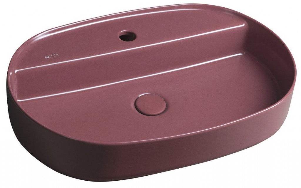 ISVEA INFINITY OVAL keramické umyvadlo na desku, 60x40cm, maroon red 10NF65060-2R