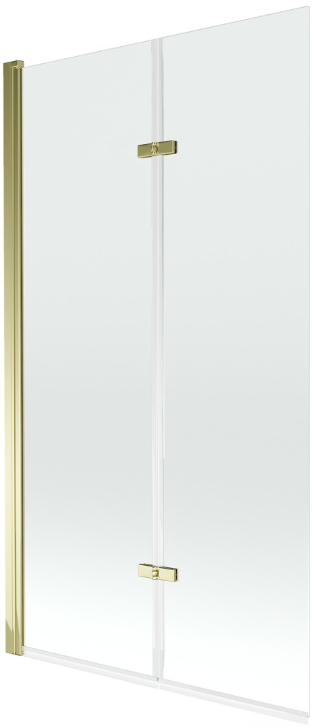 Levně MEXEN Castor vanová zástěna 2-křídlo 100x150 cm, transparent, zlato 892-100-002-50-00