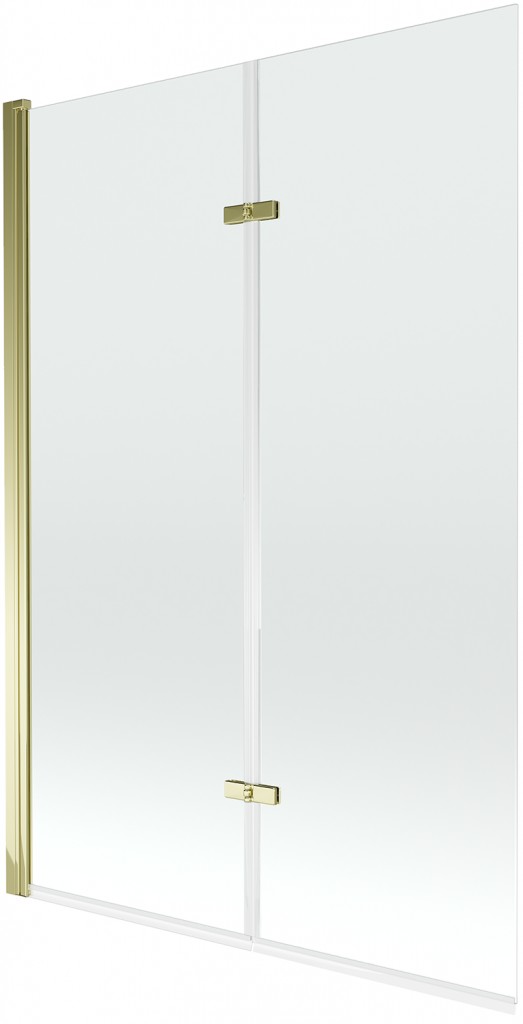 MEXEN Castor vanová zástěna 2-křídlo 120x150 cm, transparent, zlato 892-120-002-50-00