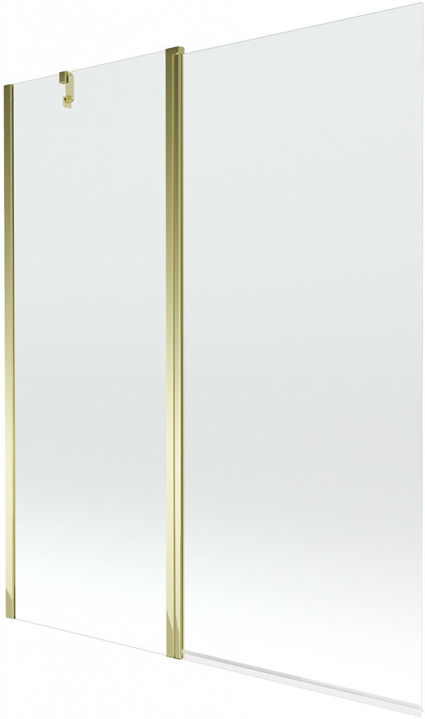 MEXEN Flip vanová zástěna 1-křídlo 140x150 cm, transparent, zlato 894-140-101-50-00
