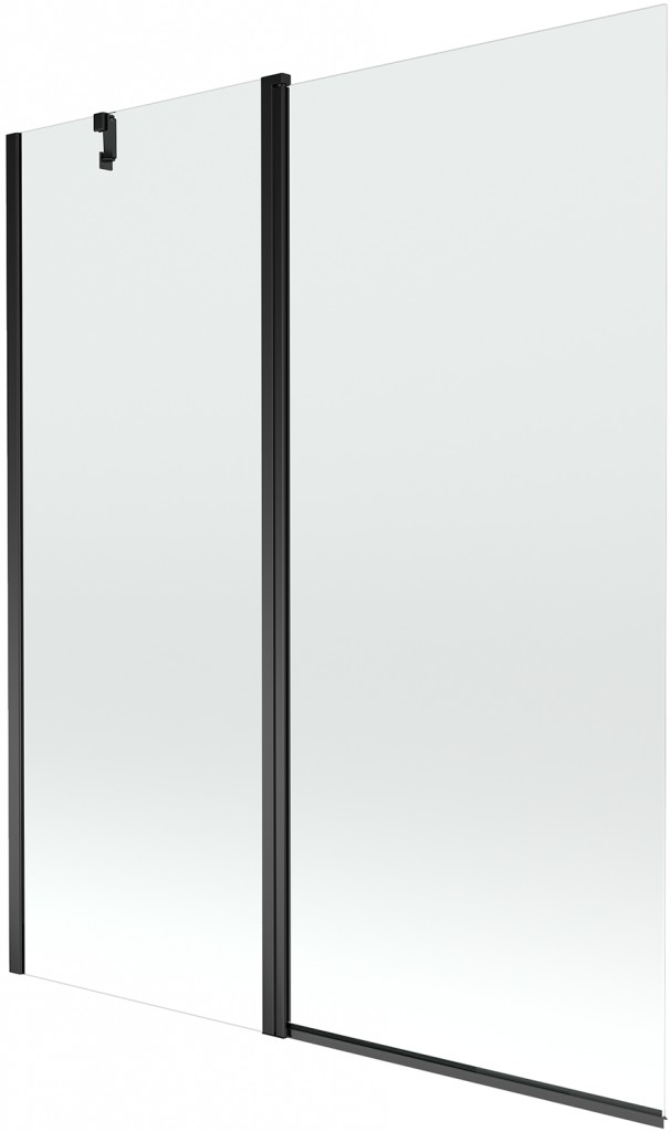 MEXEN Flip vanová zástěna 1-křídlo 140 x 150 cm, transparent, černá 894-140-101-70-00
