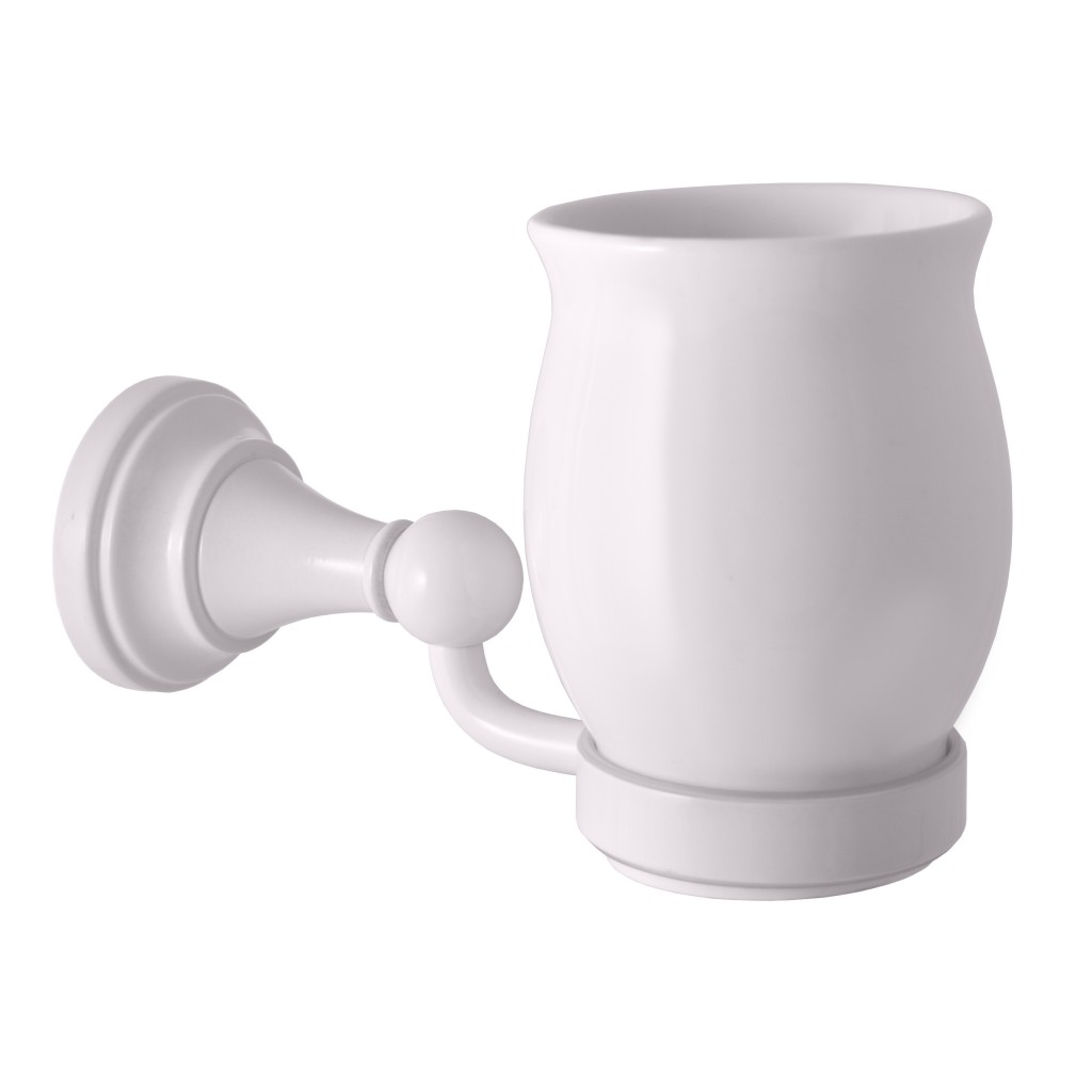 SLEZAK-RAV Držák kartáčků keramika, bílý Koupelnový doplněk MORAVA RETRO, Barva: bílá MKA0201B