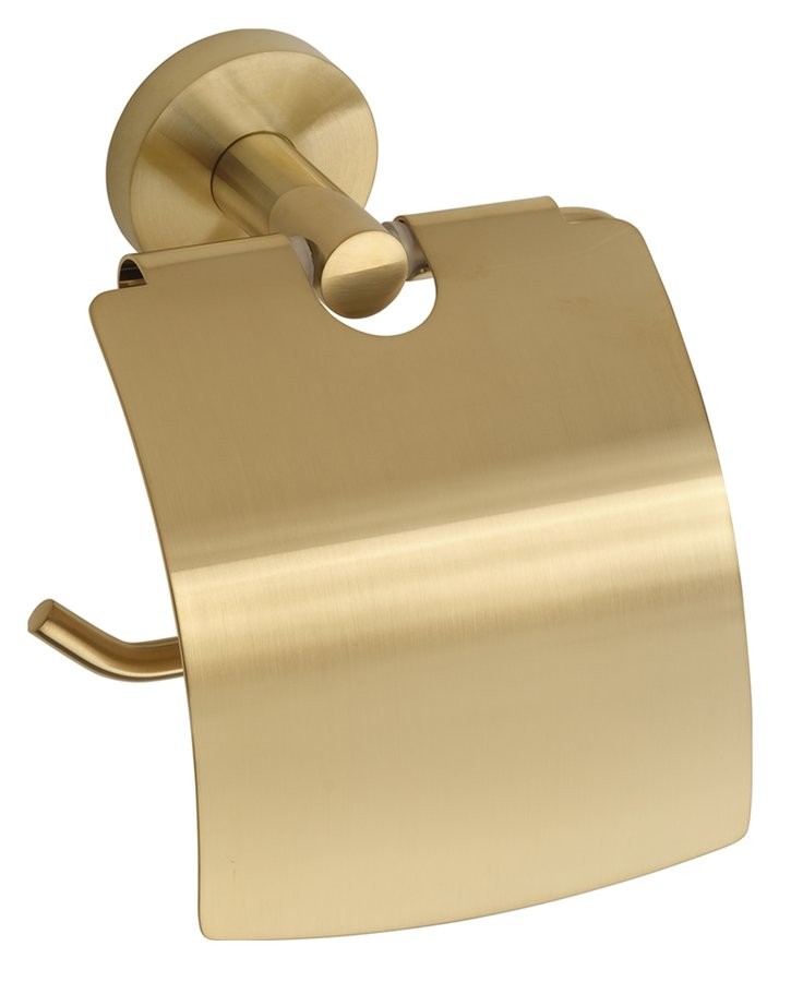 Levně SAPHO X-ROUND GOLD držák toaletního papíru s krytem, zlato mat XR732GB